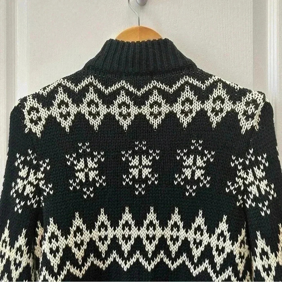 New York & Co Cardigan Ramie Cotton Knit Zip Front Sweater Black Beige Medium - Picture 8 of 14